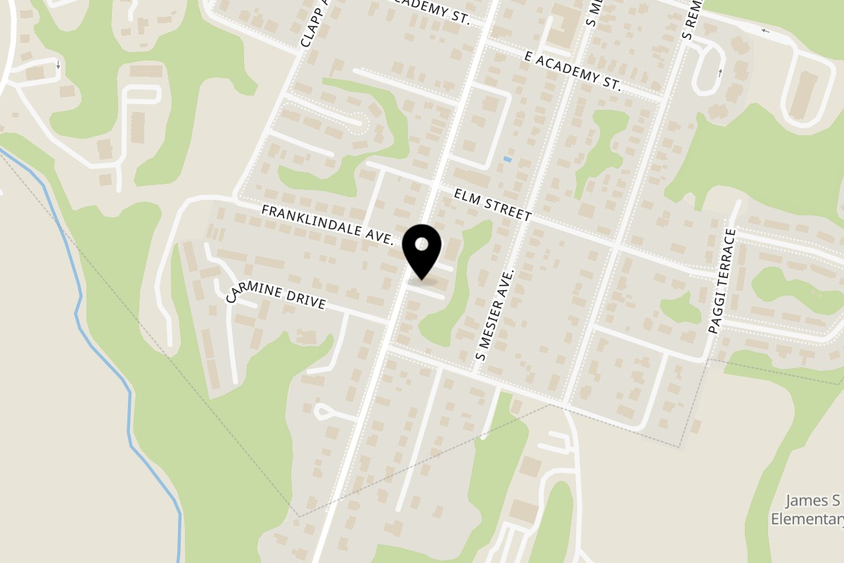 Map showing the location of Stone's Pizza Shop on 2554 South Ave in Wappingers Falls
